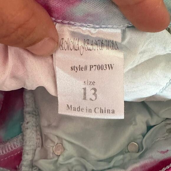 Monkey Ride Jeans Kids Upcycled Tie-Dye Pants Size: 13 - Picture 7 of 8